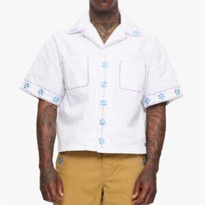 Valabasas Under Pressure Cropped Button Down Men Size M Cream